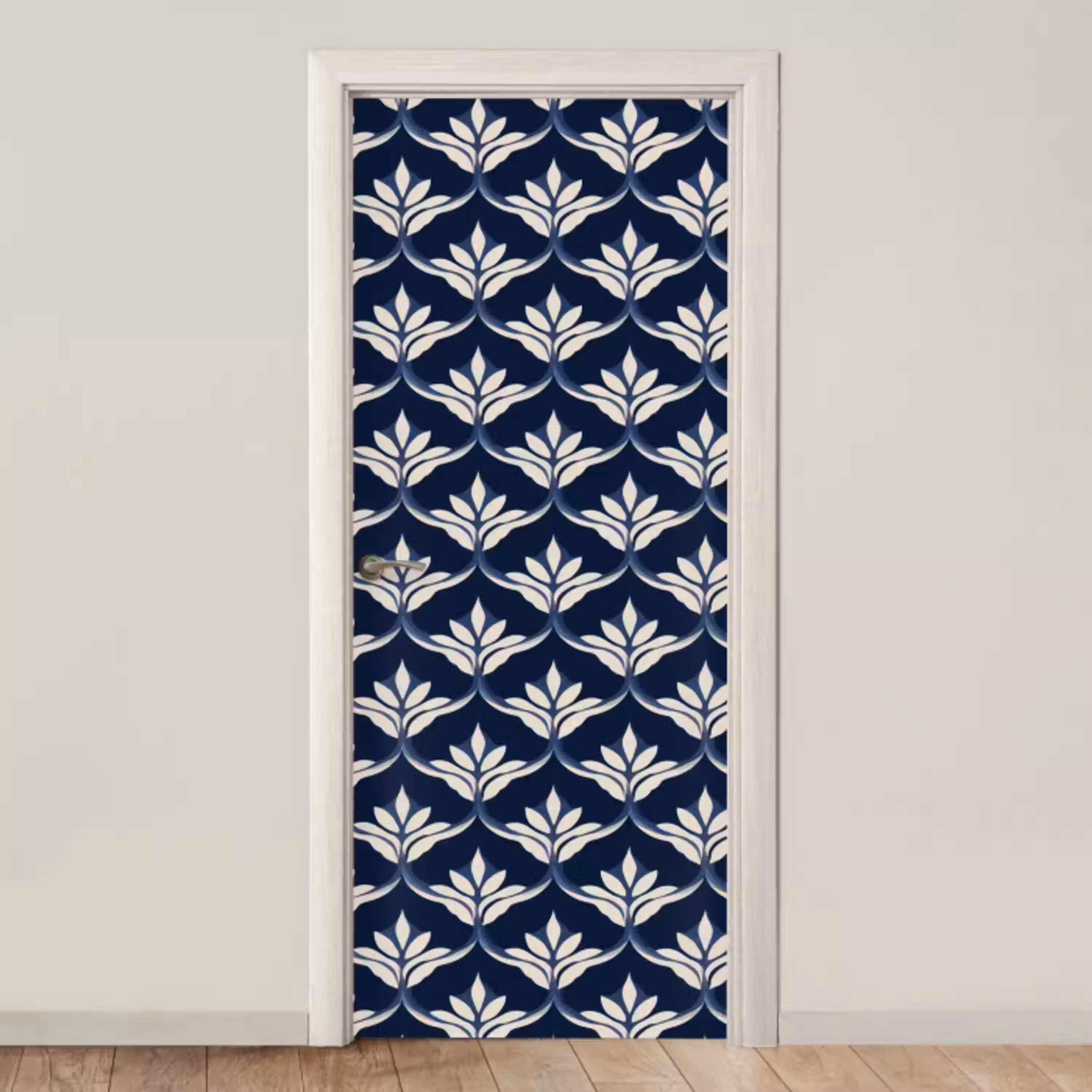 Modern - Ontwerp - Blauw deurposter klein 289 -3d_beige
