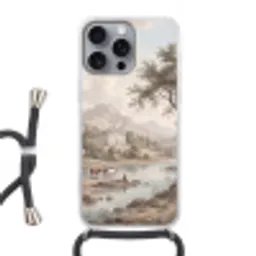 Landhuis - Rivier - Vee Hoesje iPhone 16 Pro Max met koord klein -3d