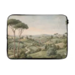 Landschap - Heuvels - Zandpad - Groen laptophoes neopreen klein -3d