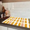 Geometrisch - Patroon - Geel - Roze Inductie beschermer vinyl 3mm klein 276 -sfeer3