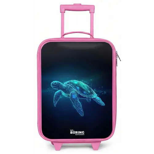 Lichtgevende schildpad in digitale oceaan Kinderkoffer - Roze klein -zz3dotto