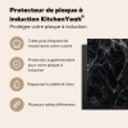 Bliksemschicht door Zwart Marmer Inductie beschermer vinyl 3mm middel -usfeer2_FR