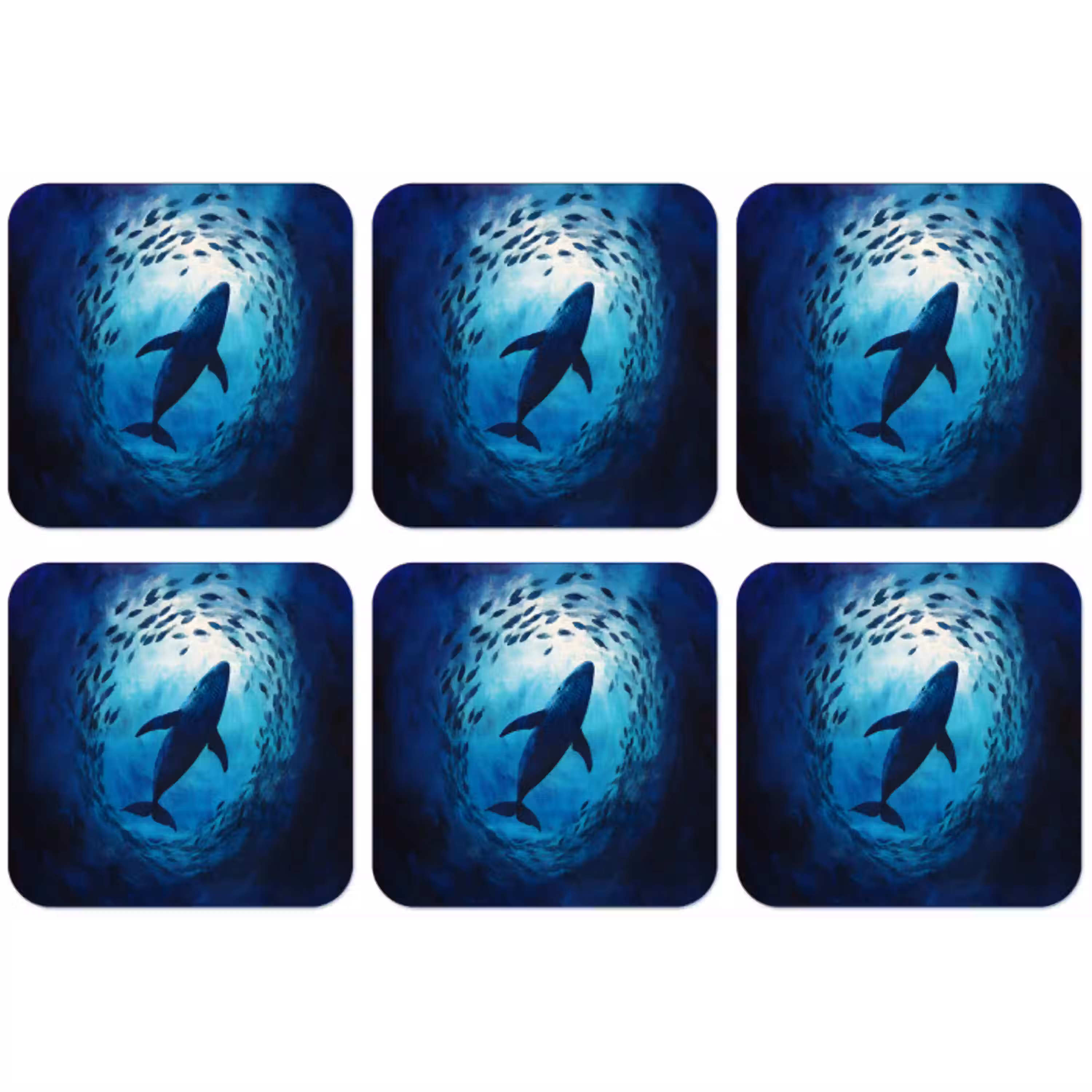 Walvis - Vissen - Donkerblauw onderzetter kurk middel -zkaufland3dotto