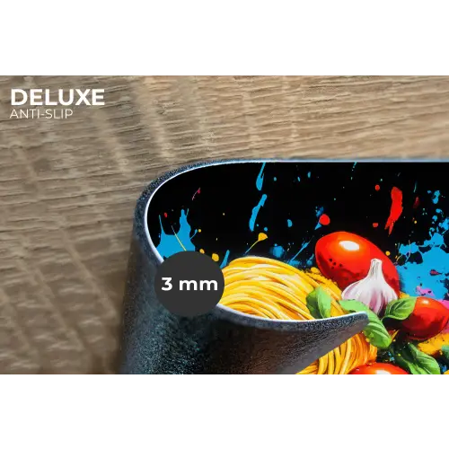 Spaghetti - Graffiti - Verf - Kleurrijk - Eten - Modern Placemat vinyl groot -closeup