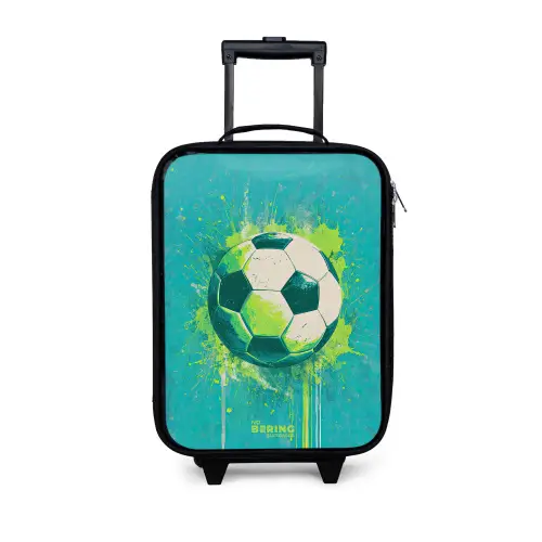 Voetbal - Verfspatten - Groen - Blauw Kinderkoffer - Zwart klein -3d