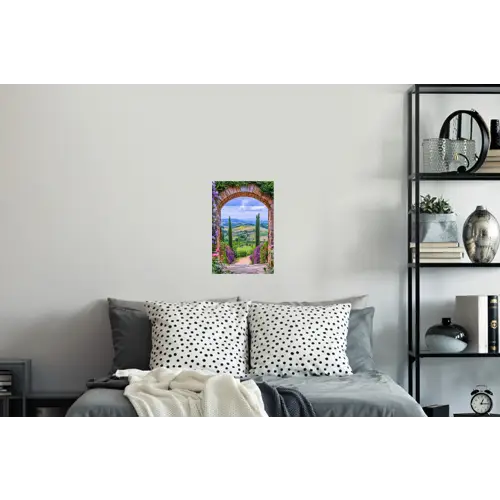 Doorkijk - Toscane - Landschap - Poort Muursticker klein -slaapkamer