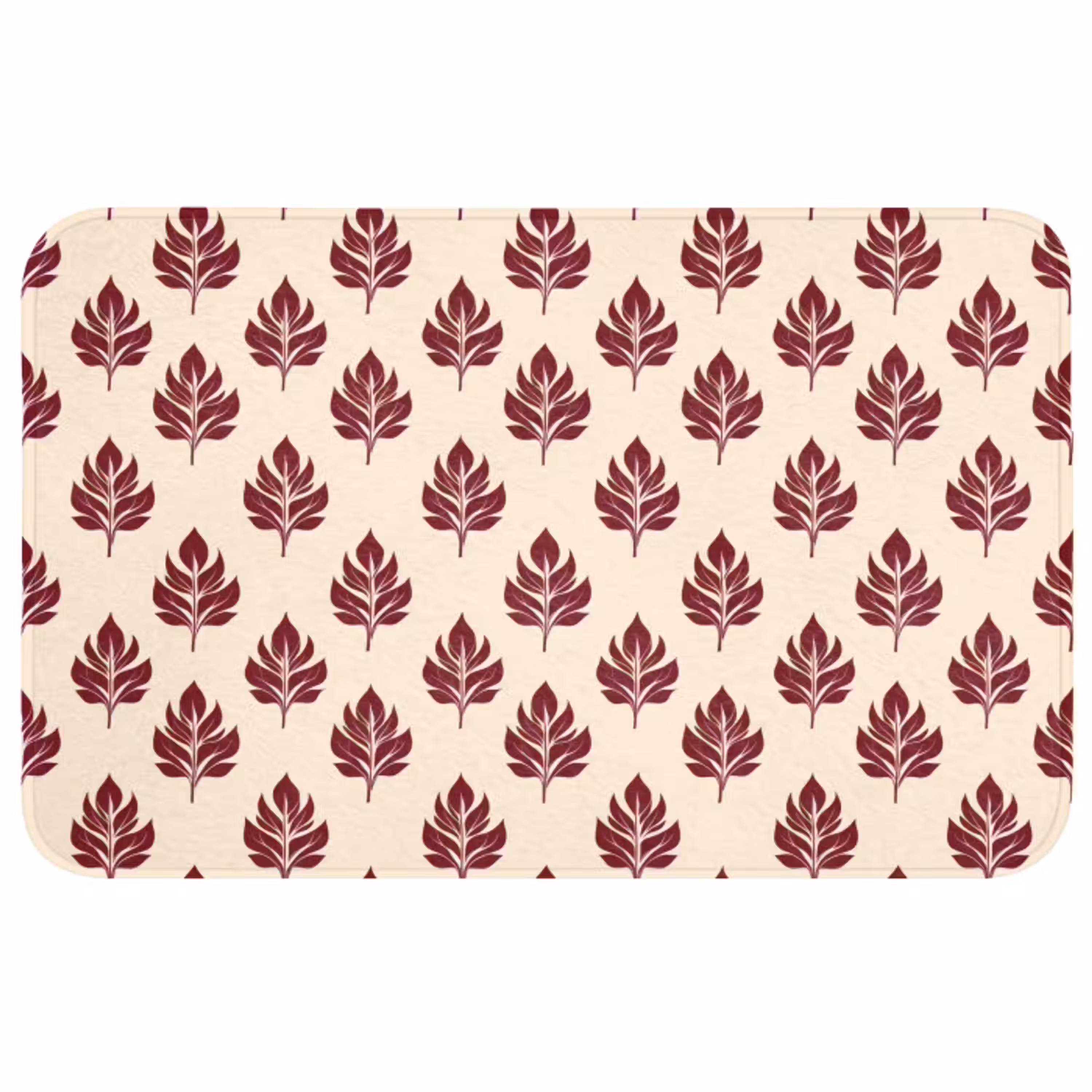 Botanisch - Patroon - Bordeaux Badmat middel 997 -3d