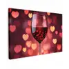 Rood - Wijn - Hartjes Tuinposter op houten frame 2 cm dik klein -3d