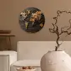 Wereldkaart -  Hout - Mozaïek Wandcirkel kunststof plaat 5mm dik klein -sfeer1