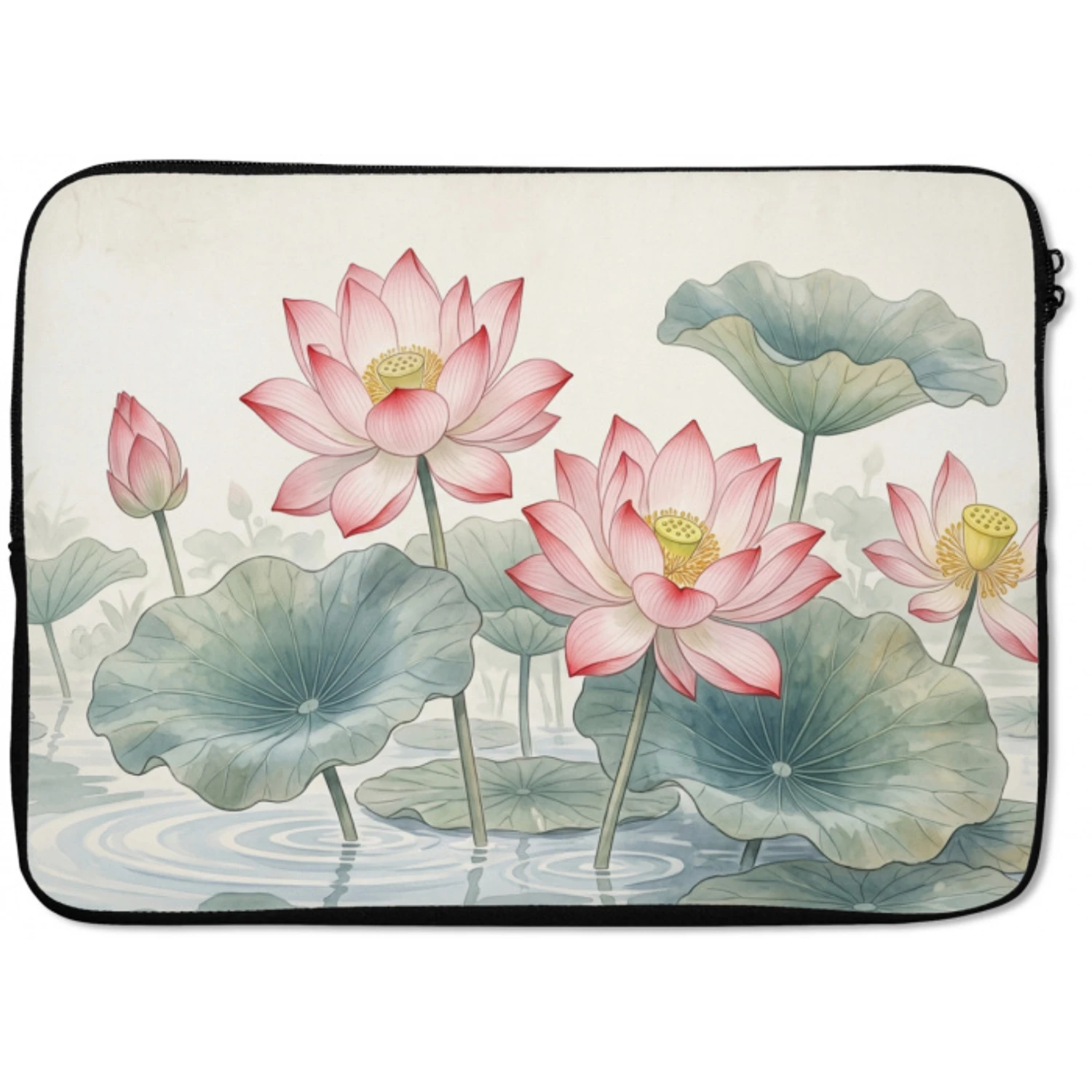 Aquarel - Lotusbloemen - Kleurrijk laptophoes neopreen klein -zkaufland3dotto