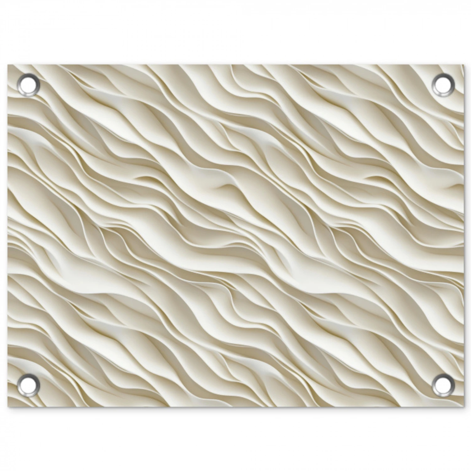 Golven - Wit - Minimalistisch tuinposter los doek klein 239 -3d