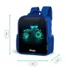 Neontractor op zwarte ondergrond Kinderrugzak - Blauw middel -productfoto_formaten
