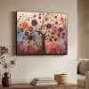 Boom - Paars - Abstract - Kunst Textielframe - compleet frame klein -sfeer3