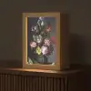 Bloemen in een vaas met schelpen en insecten - Balthasar van der Ast Light Box met kabel (Tafellamp) klein -z3d_website