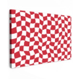 Golvend - Patroon - Rood Tuinposter op houten frame 2 cm dik klein 845 -3d