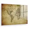 Wereldkaart - Vintage - Antiek - Bruin - Papier plexiglas 5mm klein -zzzproduct_nieuw