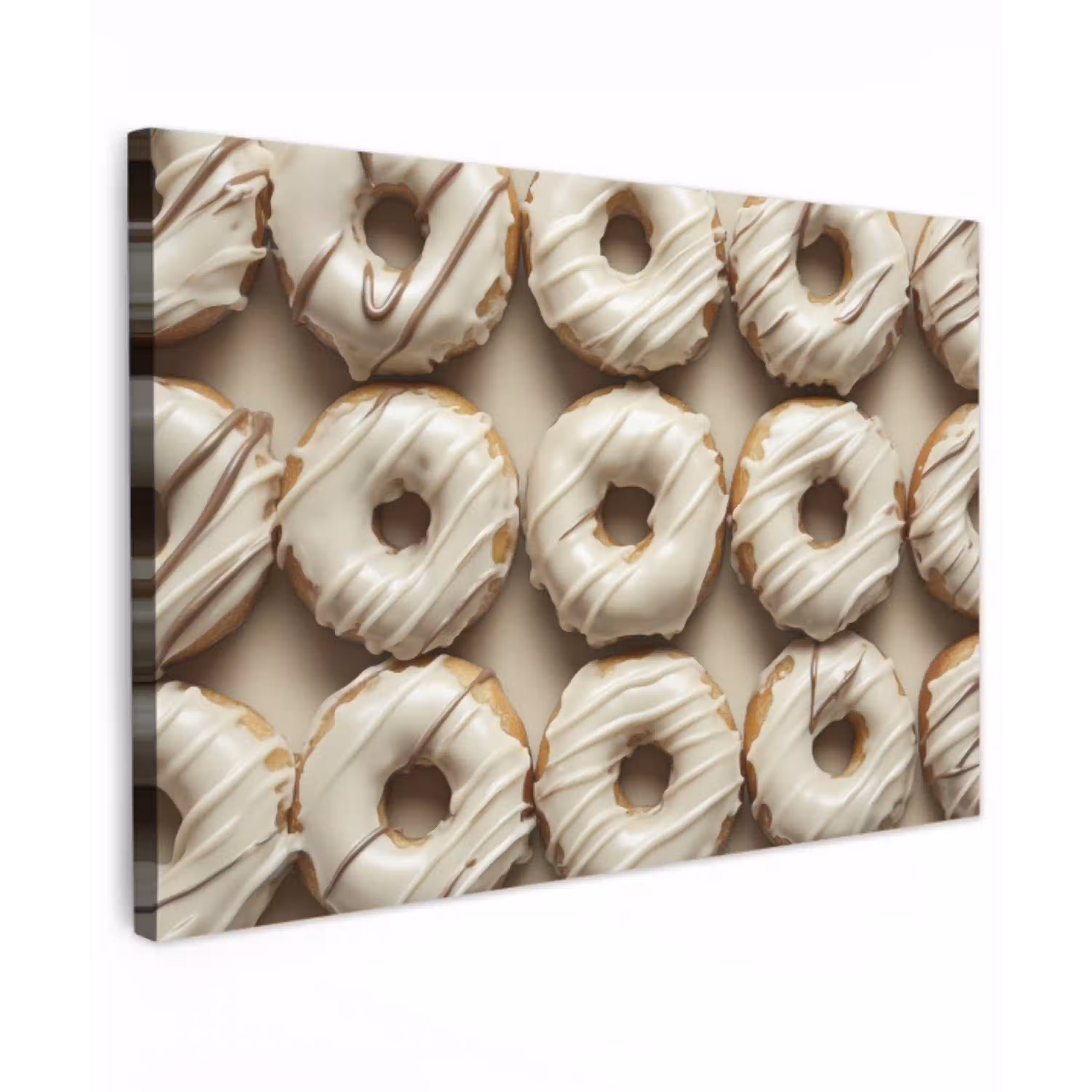Donuts - Chocolade - Wit - Beige canvas 2cm klein -z3d