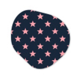 Patroon - Sterren - Roze Wandcirkel Organisch Forex 3mm klein 629 -3d