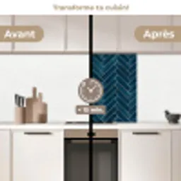 Visgraatmotief - Tegels - Diepblauw keuken achterwand 2 middel 865 -voor-na2_FR