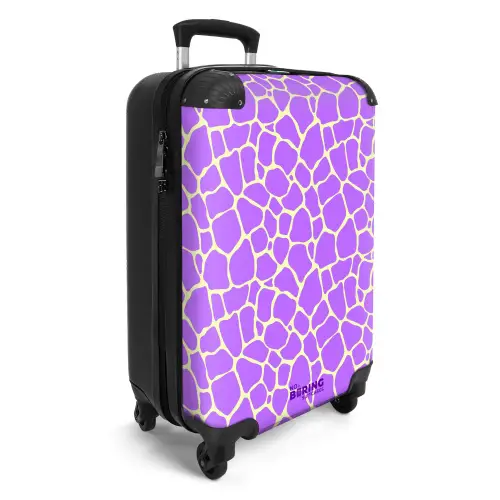Giraffeprint in lavendel NBS - Handbagage koffer - Volwassenen Unisex middel -productfoto_3d