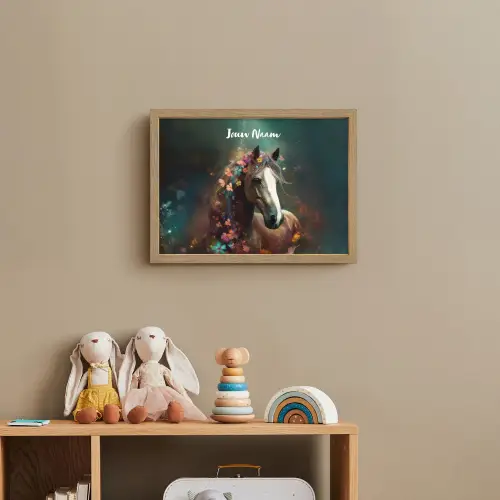 Dieren - Paard - Natuur - Vlinder - Bloemen Light Box met batterij (Wandlamp kind) middel -sfeer2_kind