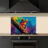 Kikker - Felgekleurd - Tak - Regenboog keuken achterwand spatscherm klein -sfeer1