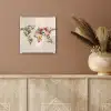 Wereldkaart - Bloemen - Roze plexiglas 5mm klein -sfeer5