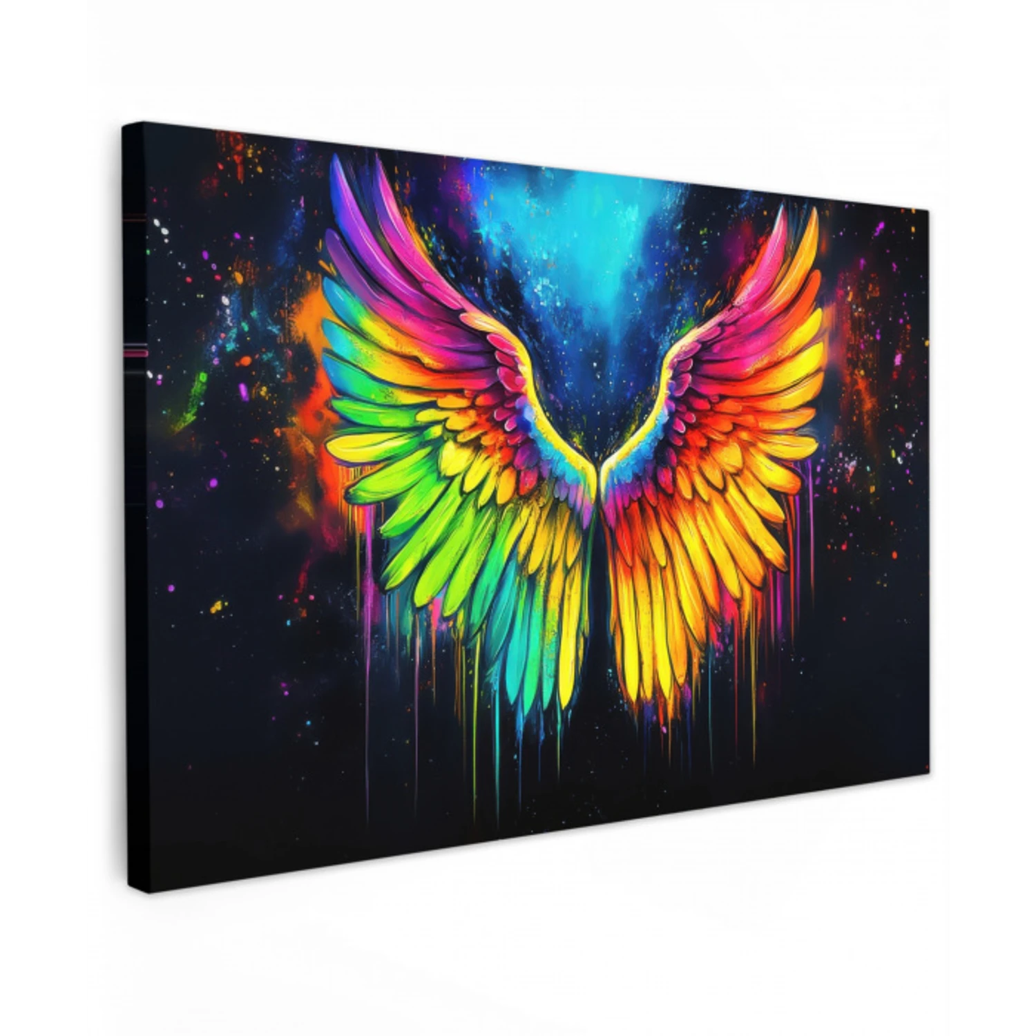 Regenboogkleuren - Vleugels - Magisch canvas 2cm klein -z3d