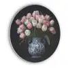 Bloemen - Roze - Tulpen - Vaas Akoestische PET Vilt - Rond klein -3d