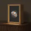 Croissant - Bloemenpatroon - Delftsblauw Light Box met kabel (Tafellamp) klein -z3d_website