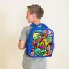 Kleurrijke Monsterparade Kinderrugzak - Blauw middel -sfeer2
