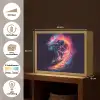 Astronaut - Ruimte - Surfen - Kleurrijk Light Box met batterij (Wandlamp kind) middel -USP_websiteoverzichtNL