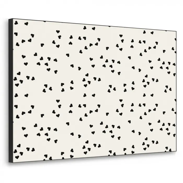 Valentijn - Liefde - Wit - Zwart Textielframe zwart klein 947 -3d