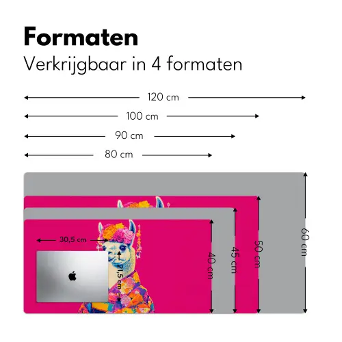 Lama - Kimono - Bloemenkrans - Felroze Muismat XXL klein -sfeer5
