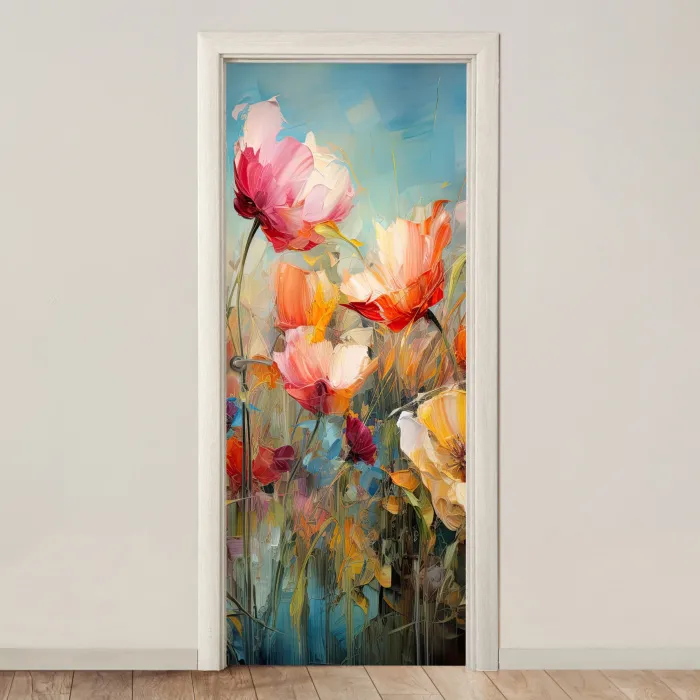 Bloemen - Watercolor - Kunst - Botanisch - Natuur deurposter klein -3d_beige