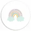 Regenboog - Sterren - Stippen - Wolken - Kinderen Wandcirkel kunststof plaat 5mm dik klein -3d
