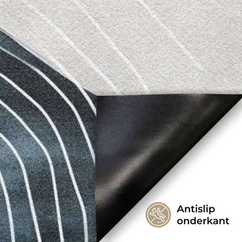 Lijnen - Golven - Abstract - Blauw Deurmat klein -antislip_NL