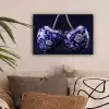Porselein- Kersen - Delfts - Blauw canvas 2cm klein -sfeer1