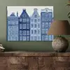 Aquarel - Grachtenpanden - Delfts - Blauw PET vilt klein -sfeer2
