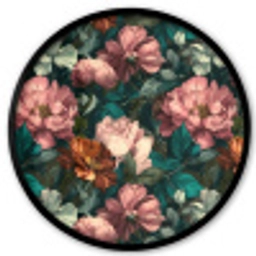 Bloemen - Schilderachtig - Patroon - Roze Fotolijst rond zonder passe partout klein 856 -3d
