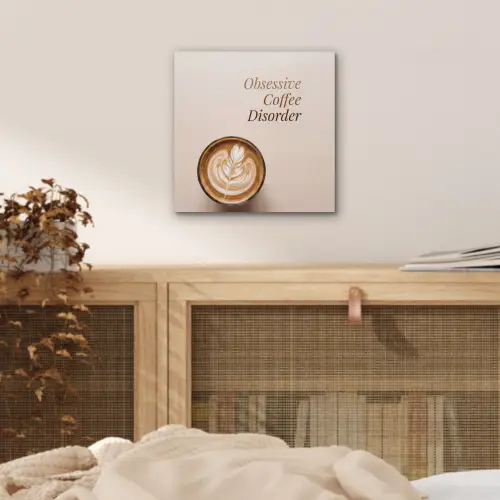 Koffie - Obessive Coffee Disorder - Beige aluminium wit klein -sfeer3
