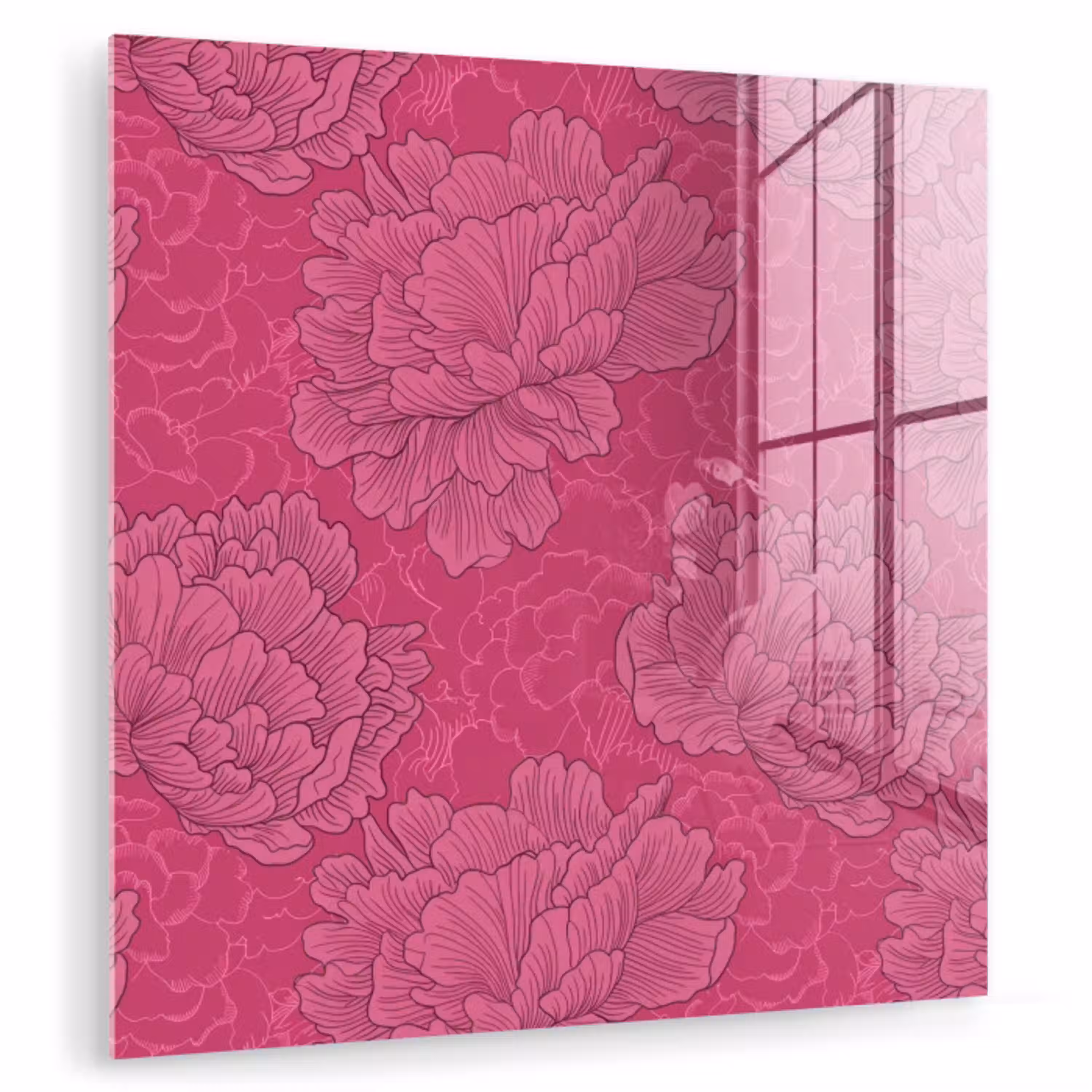 Pioenrozen - Energiek - Roze plexiglas 5mm klein 11 -zzzproduct_nieuw