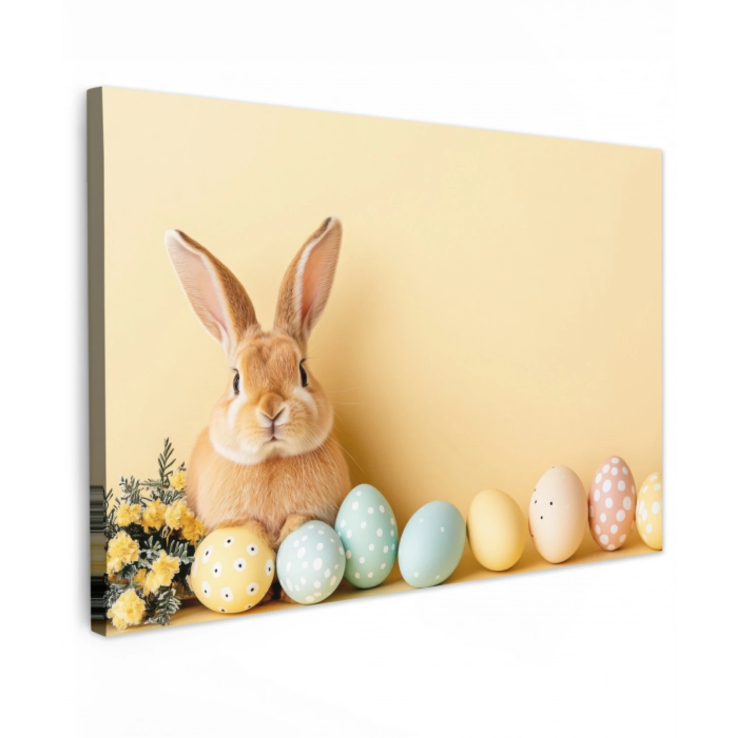 Eieren -  Konijn - Pasteltinten Tuinposter op houten frame 2 cm dik klein -3d