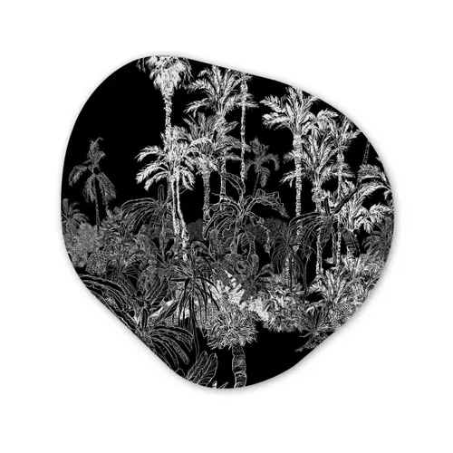 Bladeren -  Inductie beschermer - Bomen - Inductie mat - Jungle Wandcirkel Organisch Plexiglas middel -3d
