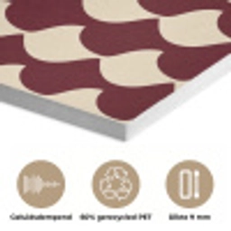 Rood - Tegelpatroon - Crème PET vilt klein 837 -closeup_NL