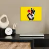 Hand - Rode cirkel - Geel poster papier klein -sfeer1