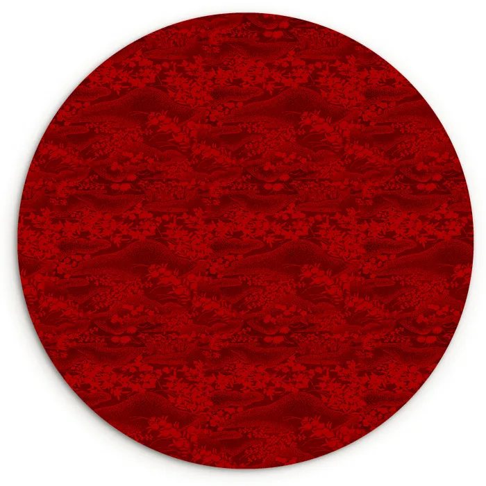 Rood - Patroon - Bloemen Wandcirkel plexiglas klein 852 -3d