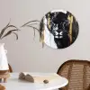 Panter - Zwart - Abstract - Verfstreken Wandcirkel plexiglas klein -sfeer4