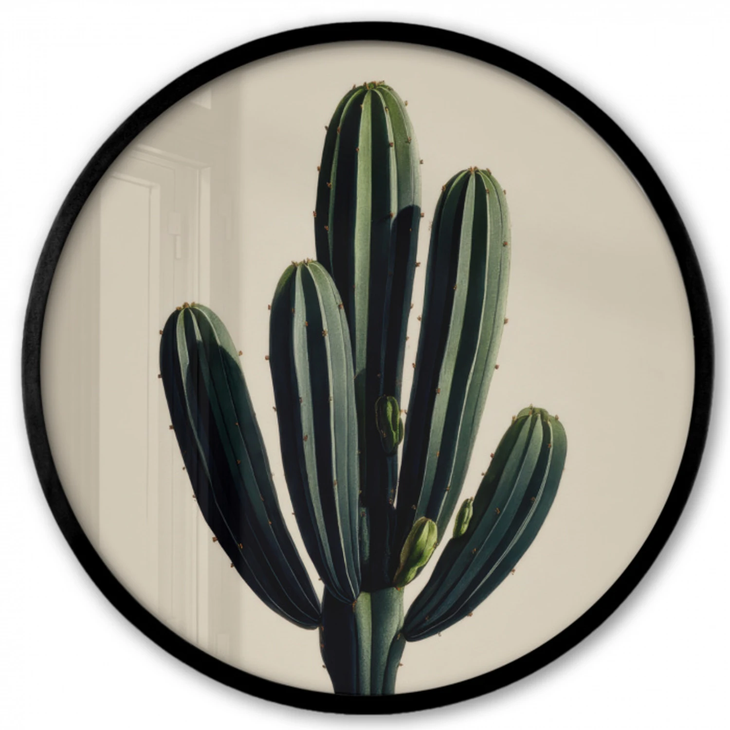 Cactus - Subtiel - Groen Fotolijst rond zonder passe partout klein -3d