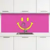 Smiley - Vrolijk - Roze keuken achterwand 2 middel -3d